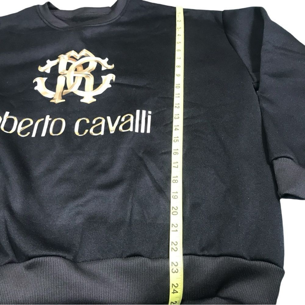 Roberto Cavalli Black Gold Logo Pullover Sweater - Picture 8 of 10